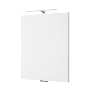 Pelipal Flächenspiegel 60cm mit LED-Leuchte und USB-Anschluss, weiß. Badspiegel für entspannten Start in den Tag.