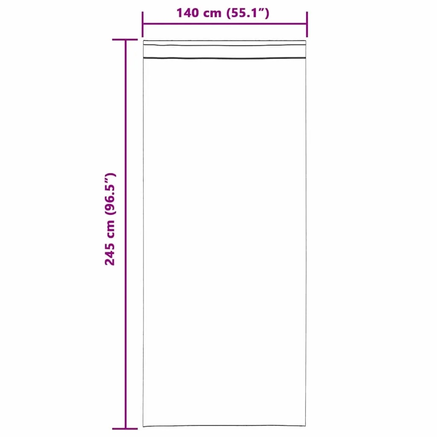 Abmessungen des vidaXL Fenstervorhangs: 140 cm Breite, 245 cm Länge. Dunkelgrüner Samt-Vorhang.