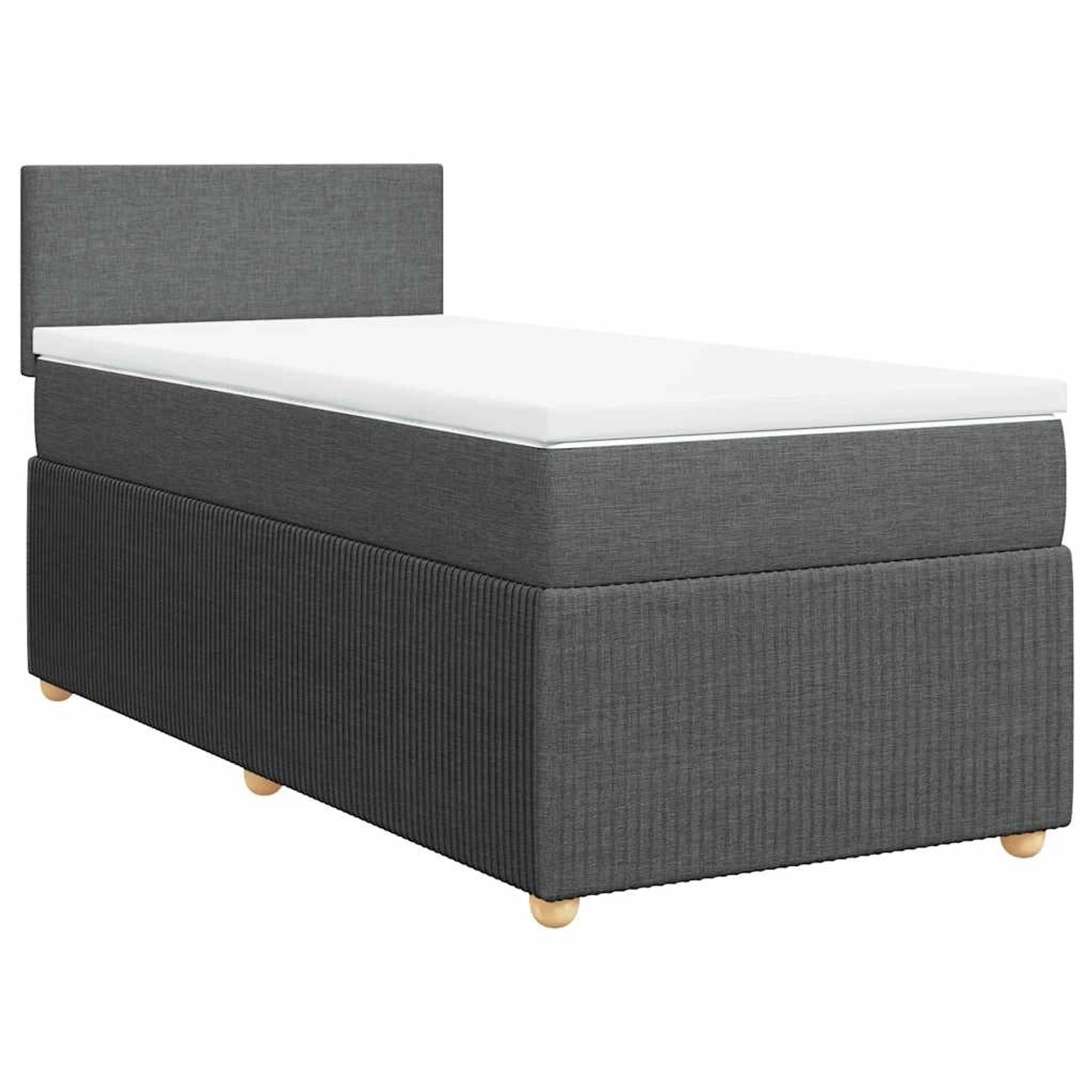 vidaXL Boxspringbett mit Matratze Dunkelgrau 80x200 cm Stoff 3287277 günstig online kaufen