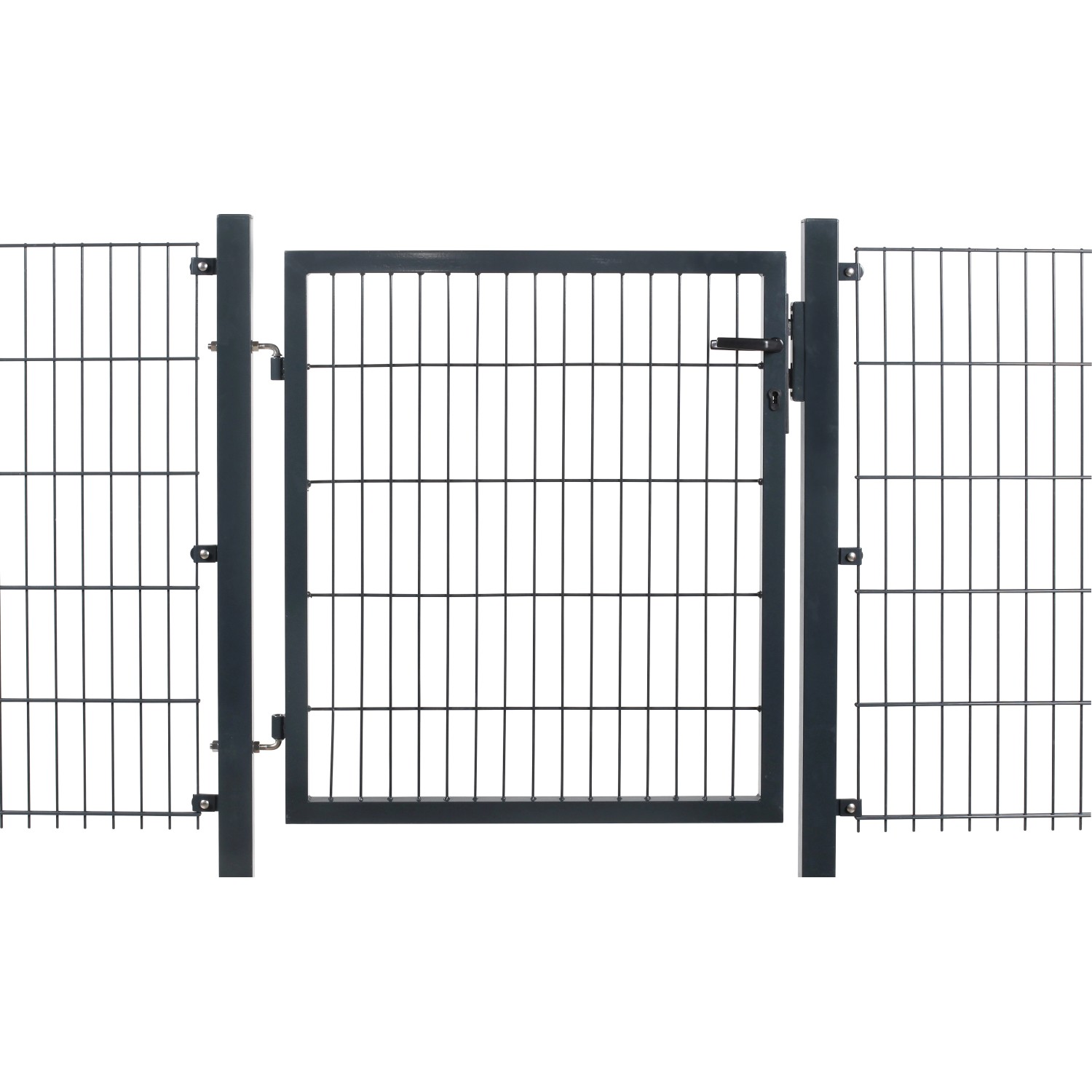 Metallzaun Einzeltor für Doppelstabmatten Anthrazit Rahmen 160 cm x 100