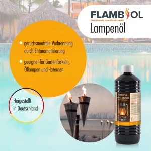 Flambiol Lampenöl Hochrein Kristallklar 60 x 1l