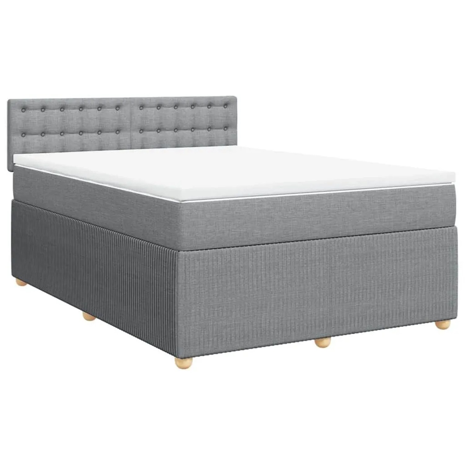 vidaXL Boxspringbett mit Matratze Hellgrau 140x200 cm Stoff 3289793