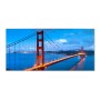Silberne Magnettafel mit Golden Gate Bridge Motiv, 78x37cm, inklusive Magnete. Wanddekoration für Notizen.