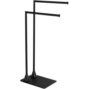 Wenko Handtuch- und Kleiderständer Hella, mattschwarz, mit zwei stufenförmigen Stangen.