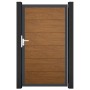 GroJa Steckzaun Tor BasicLine Universal-DIN DB Golden Oak, Gartentor aus PVC mit Alu-Rahmen.