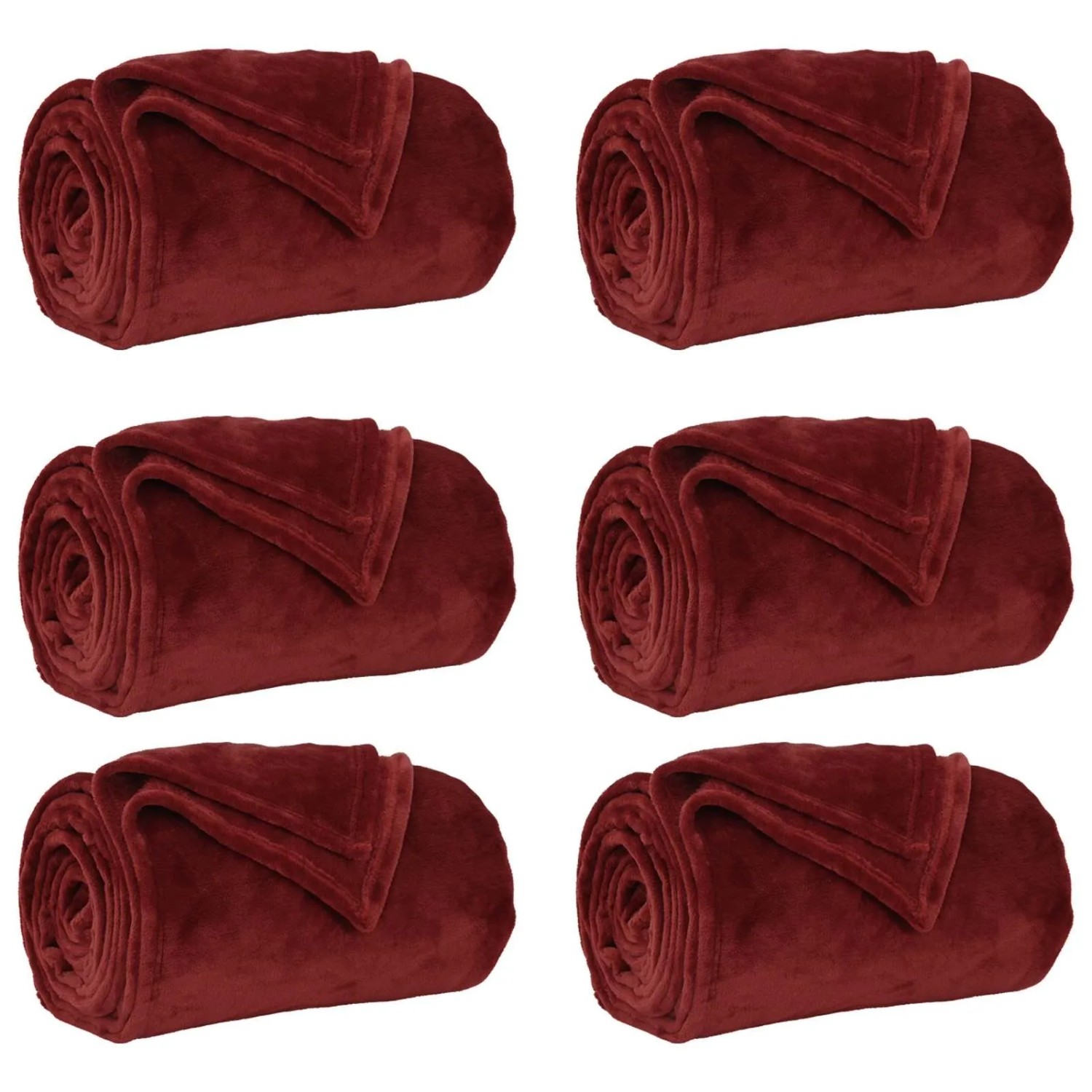 vidaXL Wohndecken 6 Stück Bordeauxrot 150 x 200 cm Fleece 42016818