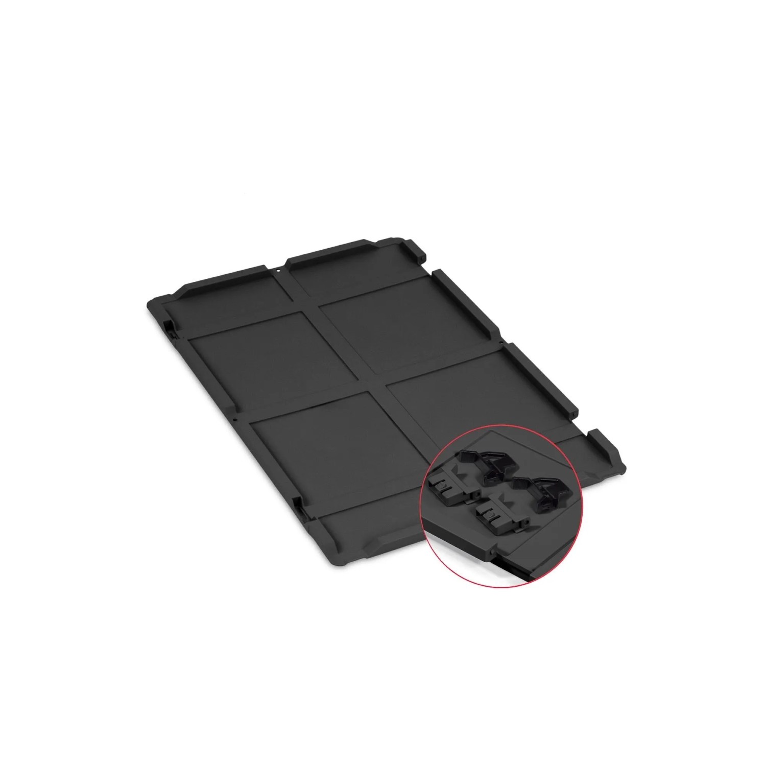 Schwarzer Deckel für PROREGAL Eurobox Nextgen Grip Aufbewahrungsbox, 40x60cm mit Scharnierdeckel.