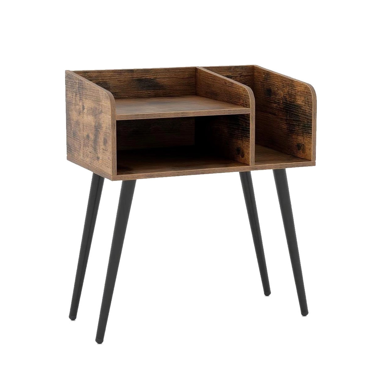Costway Nachttisch Beistelltisch mit Offenem Fach Rustikalbraun günstig online kaufen