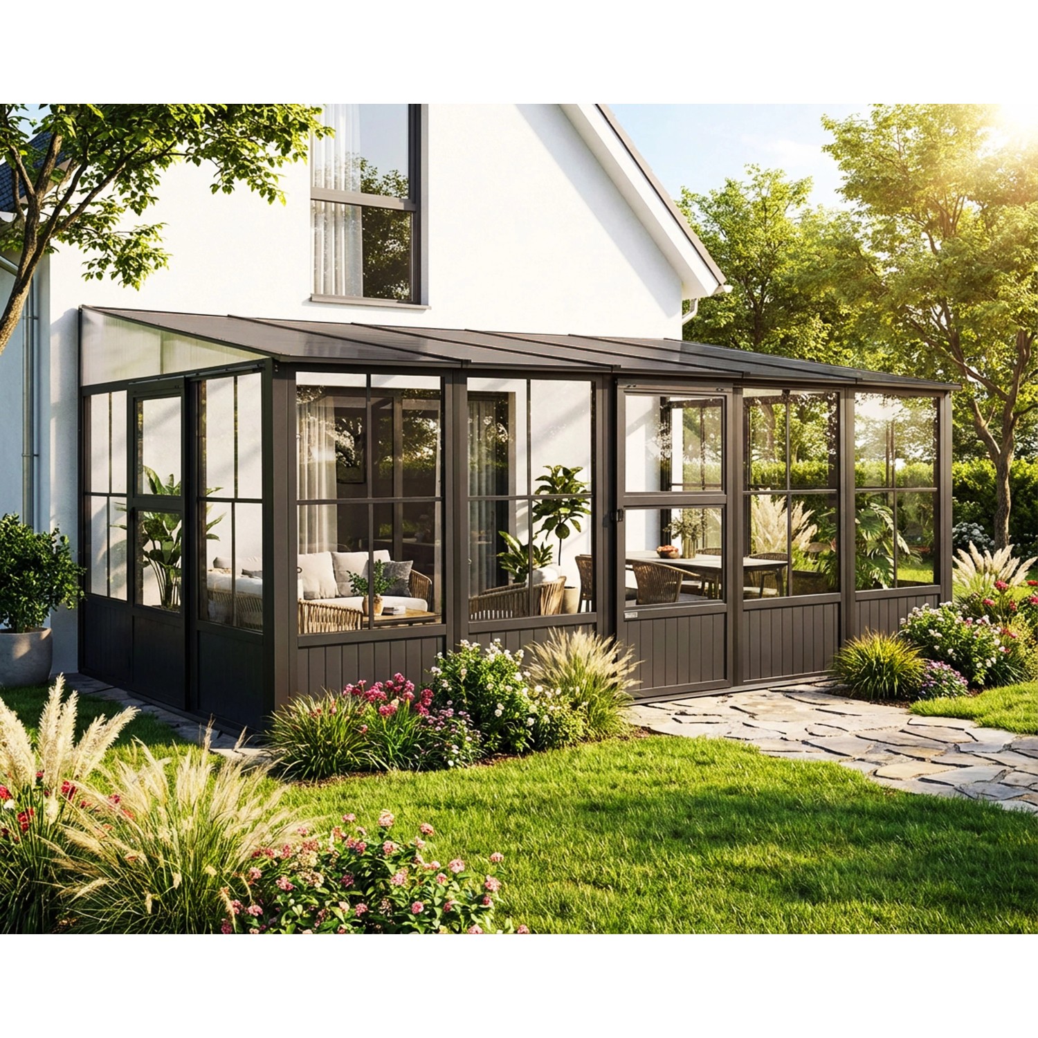 Sojag Kalt-Wintergarten Mural Anthrazit 309 x 502 cm