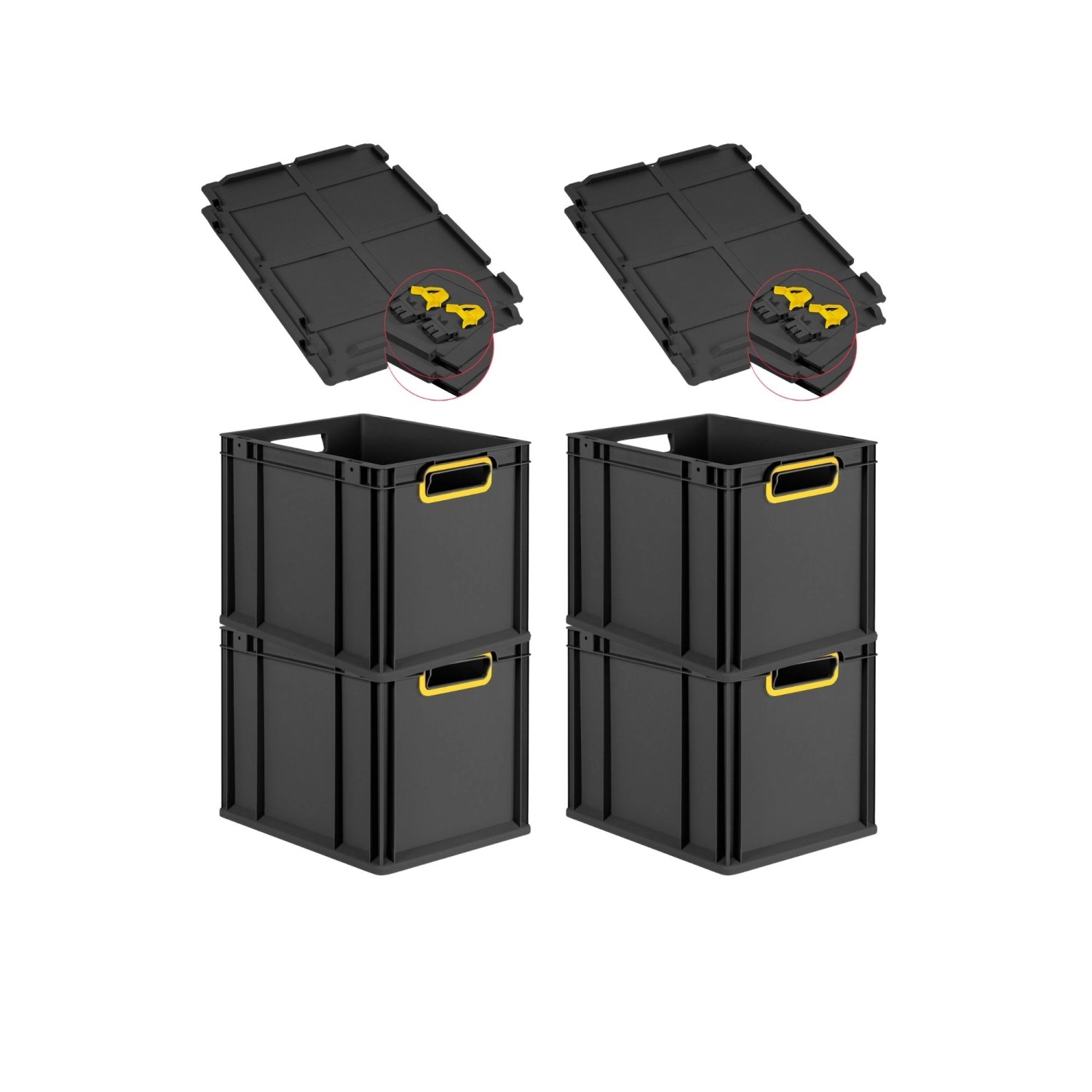 PROREGAL SuperSparSet 4x Eurobox Nextgen Color Mit Scharnierdeckel HxBxT 32 günstig online kaufen