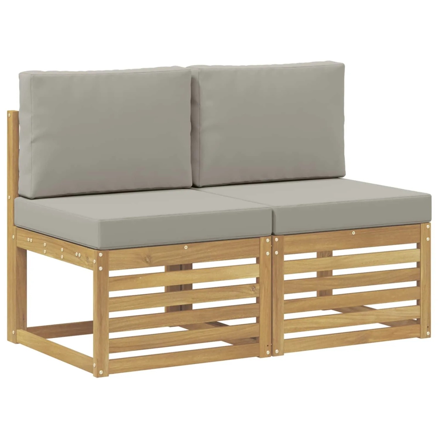 vidaXL 2 Stück Outdoor Mittelsofa Massivholz Akazie Weiß 901500