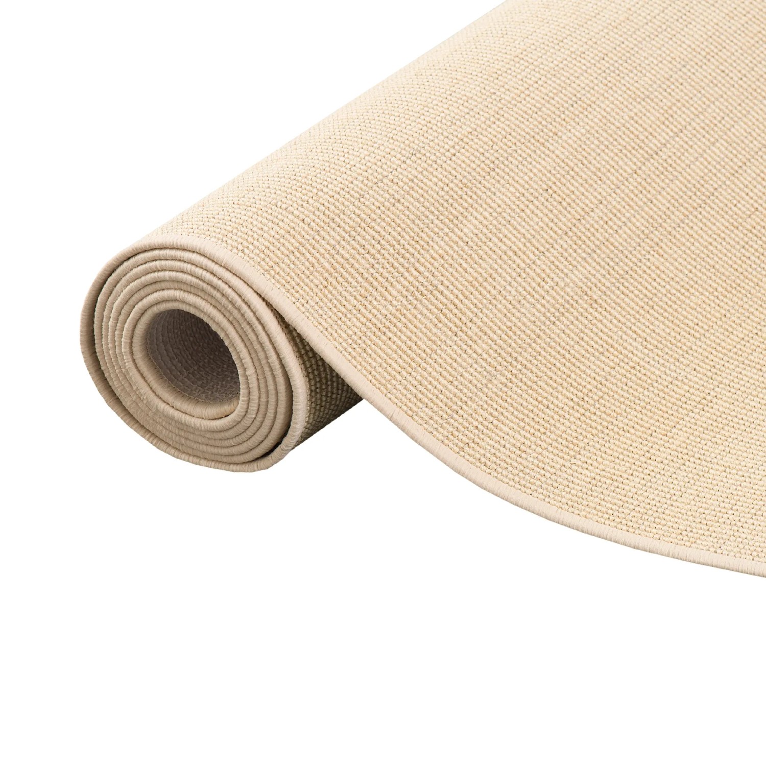 Gerollter, creme-farbener Sisal Teppichläufer, 80x160cm, geeignet für Fußbodenheizung.