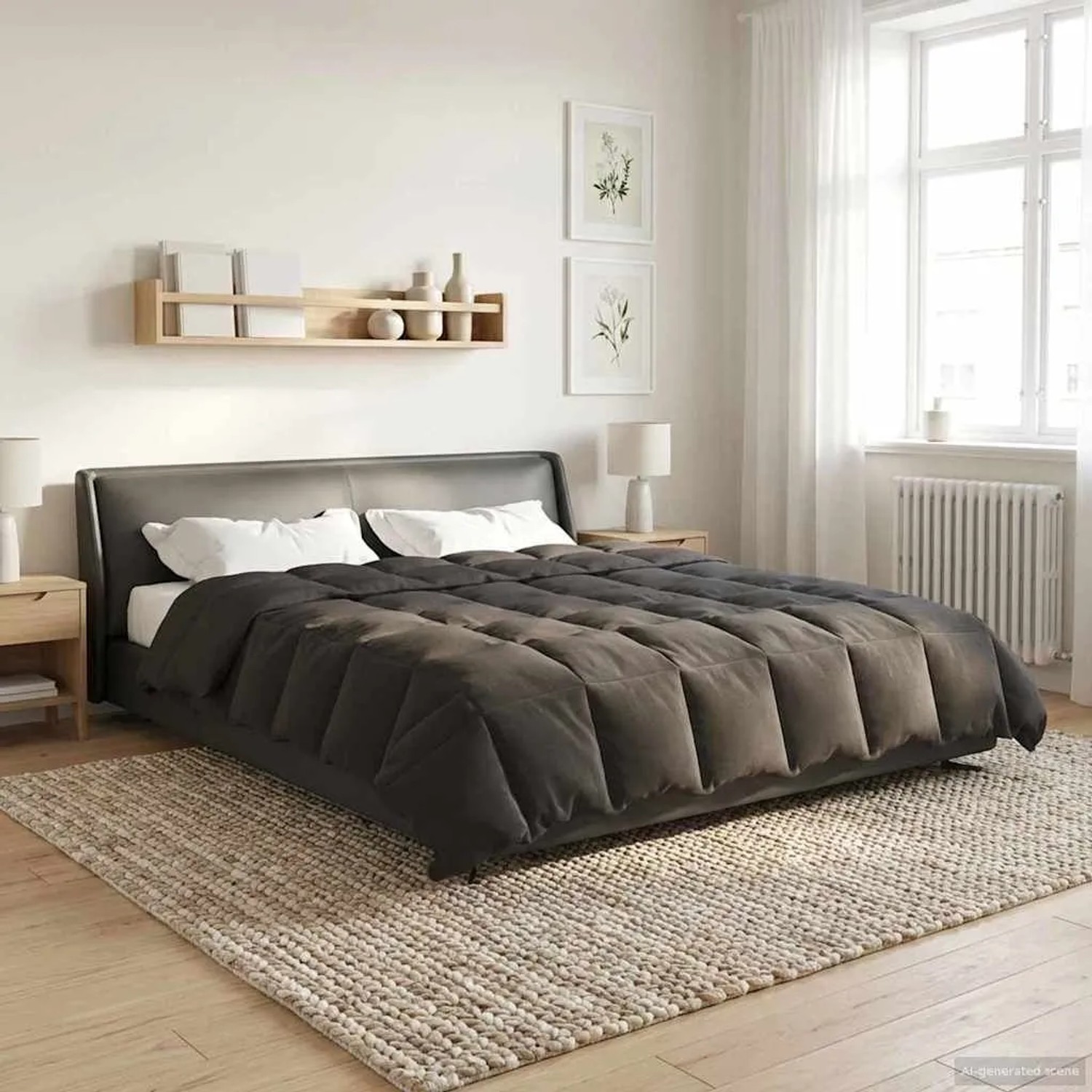 vidaXL Sommerdecke Gepolstert Anthrazit 200 x 220 cm Mikrofaser 42025913_4
