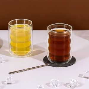 Relaxdays Latte Macchiato Gläser 6er Pack Borosilikatglas Transparent Doppelwandig mit Löffel 350 ml