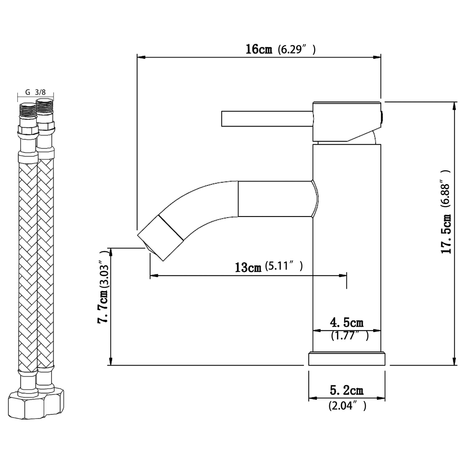 AICA Wasserhahn Chrom Bad Niedriger Waschtischarmatur Waschbecken Armaturen 304 Edelstahl Einhebelmischer Mischbatterie_3