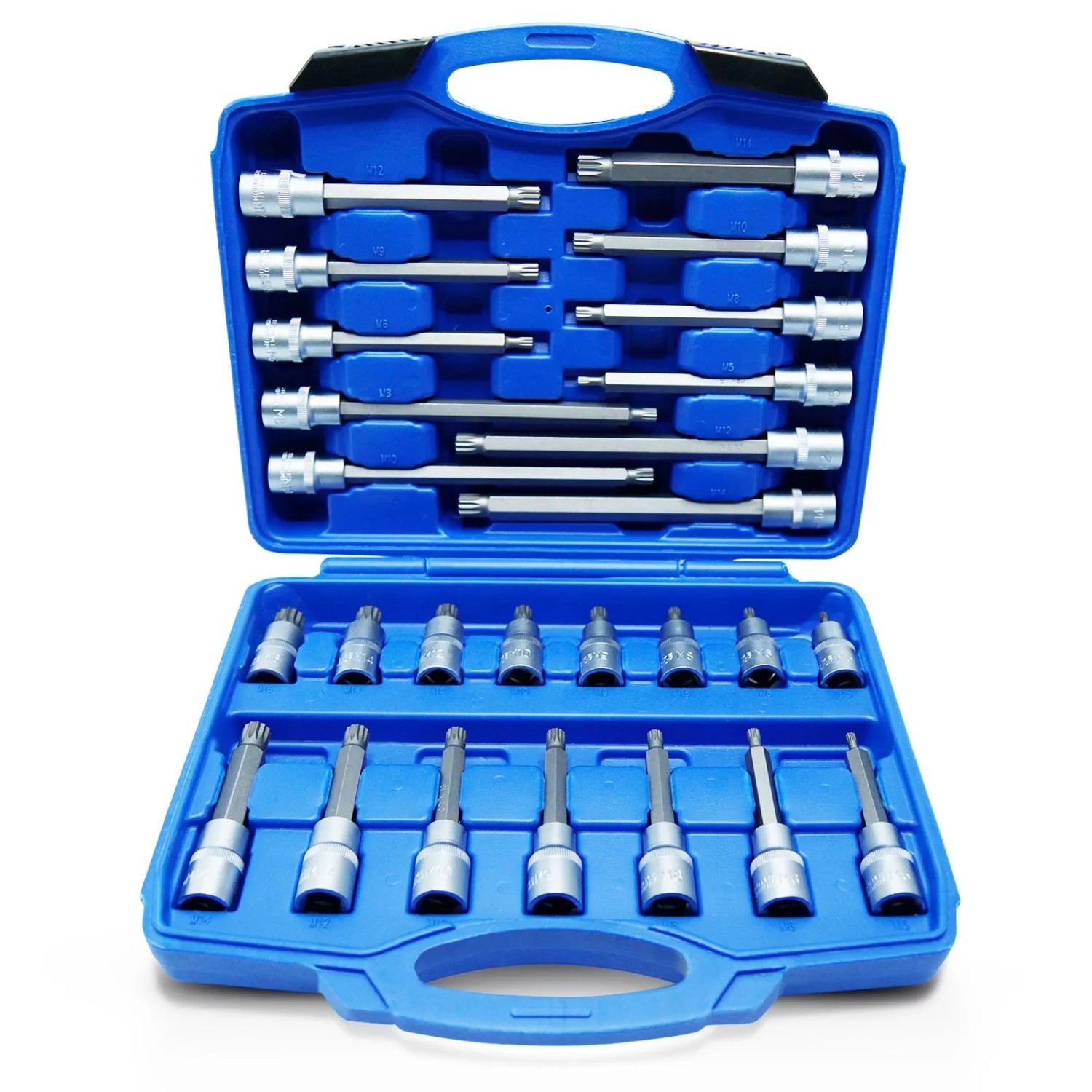 CCLIFE M5-M16 XZN Vielzahn Nuss CRV 26tlg Stecknuss Schlüssel Set Innenvielzahn Nüsse 1/2'' Antrieb