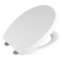 Weißer Wenko WC-Sitz Crevada Duro Unbreakable mit Absenkautomatik und Edelstahlbefestigung.