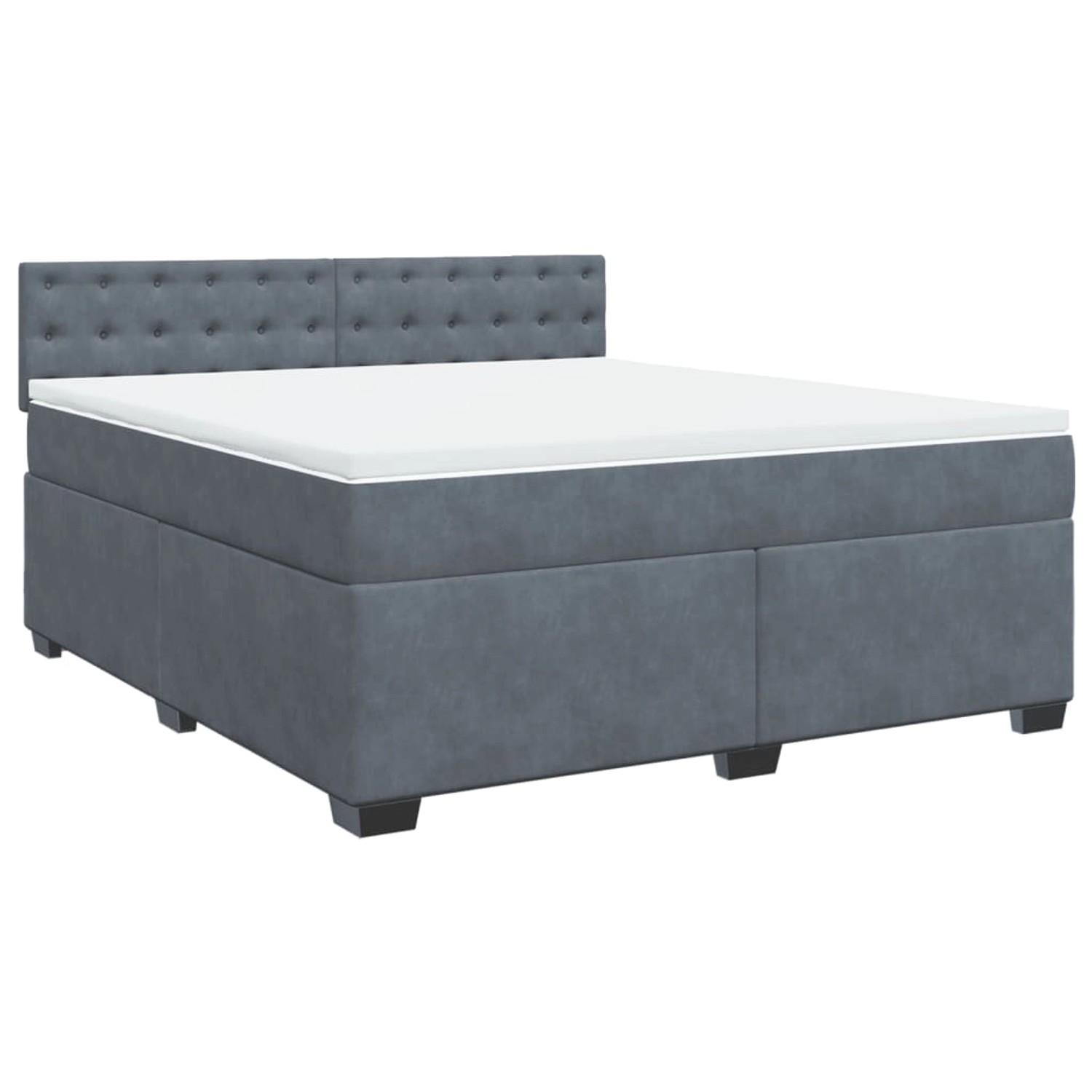 vidaXL Boxspringbett mit Matratze Dunkelgrau 180x200 cm Samt2099708 günstig online kaufen