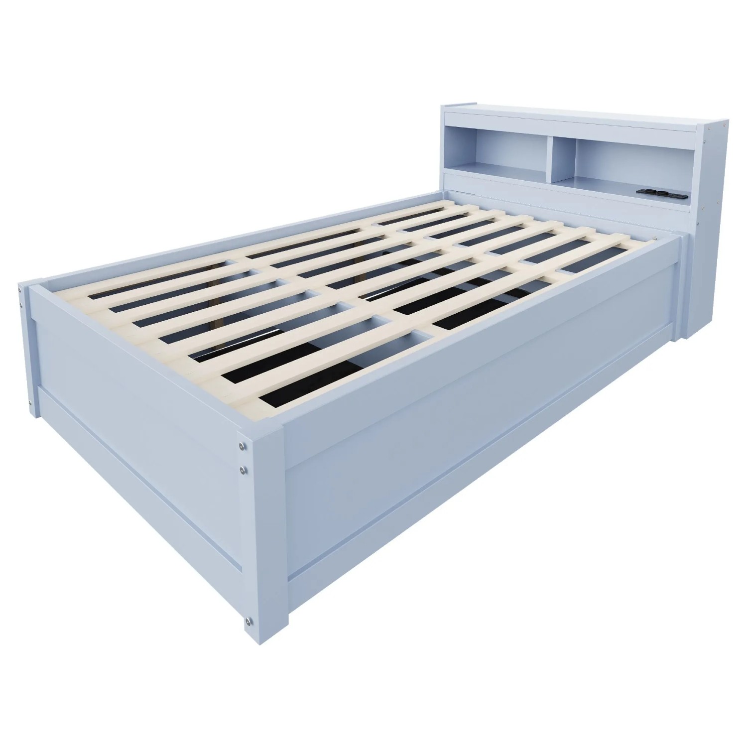 Merax Schlafsofa 90x200 cm LED Hydraulik Stauraum Grau