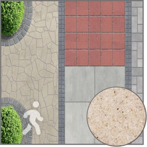 Terralith Drän Pflasterfugenmörtel Natur Beige in Pflasterfugen. Beige, körnige Textur des wasserdurchlässigen Mörtels für Gehwege & Terrassen.