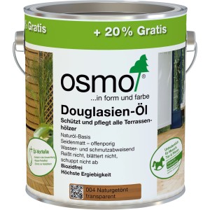 Dose Osmo Douglasien-Öl 3 l, naturgetönt transparent für Holz im Außenbereich.