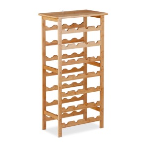 Relaxdays Weinregal Bambus Natur Freistehend für 28 Flaschen 94 cm x 47 cm x 29 cm 4,5 kg