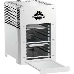 Jamestown Steakgrill Brad Gasgrill aus Edelstahl mit Fettauffangschale.