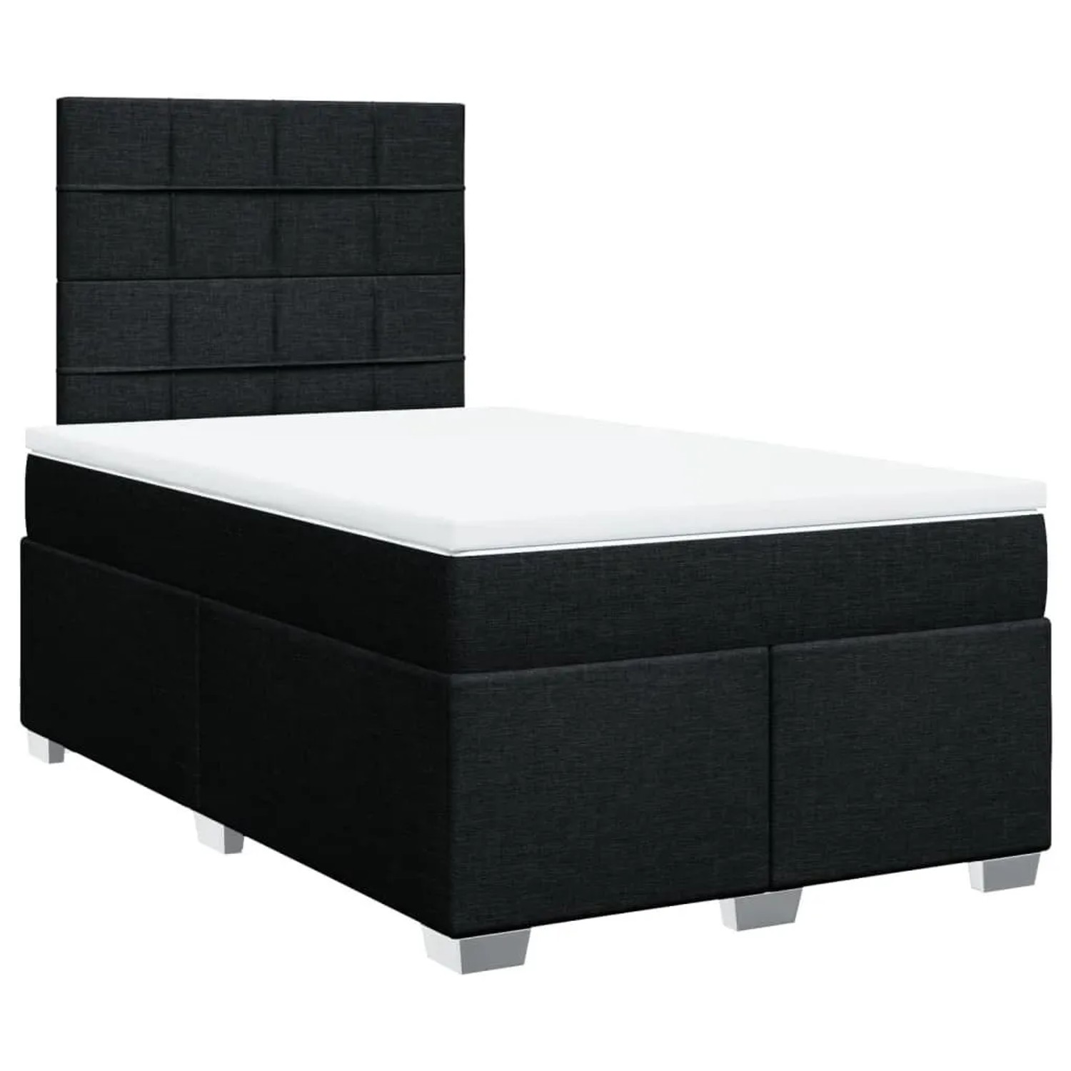 vidaXL Boxspringbett mit Matratze Schwarz 120x190 cm Stoff 3292729