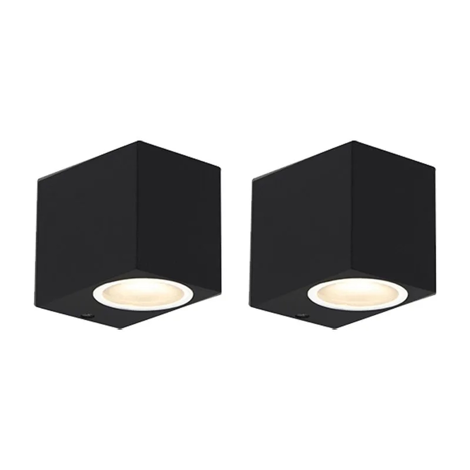 QAZQA Set mit 2 Modernen Wandleuchten Schwarz IP44 Baleno I