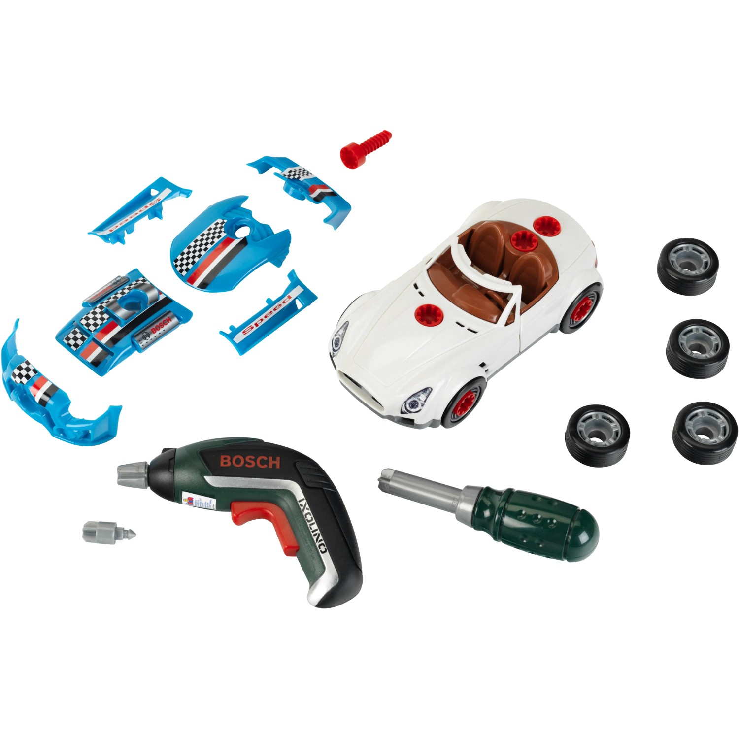 bosch spielzeug auto Bosch Motorikspielzeug Car Tuning Set inkl. Akkuschrauber Ixolino