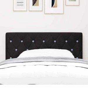 Schwarzes vidaXL LED Kopfteil, 100 cm, Polyester, mit LED-Lichtleisten für Betten.