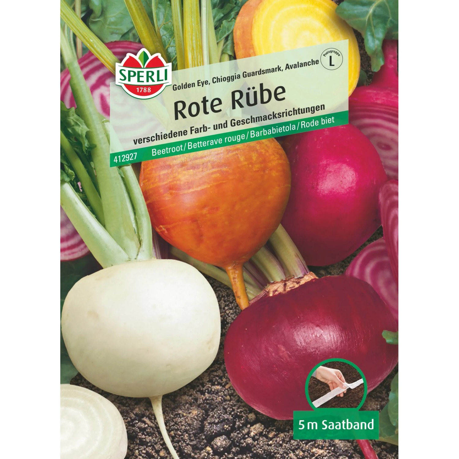 Sperli Rote Rübe "Golden Eye, Chioggia Guardsmark, Avalanche" Saatband