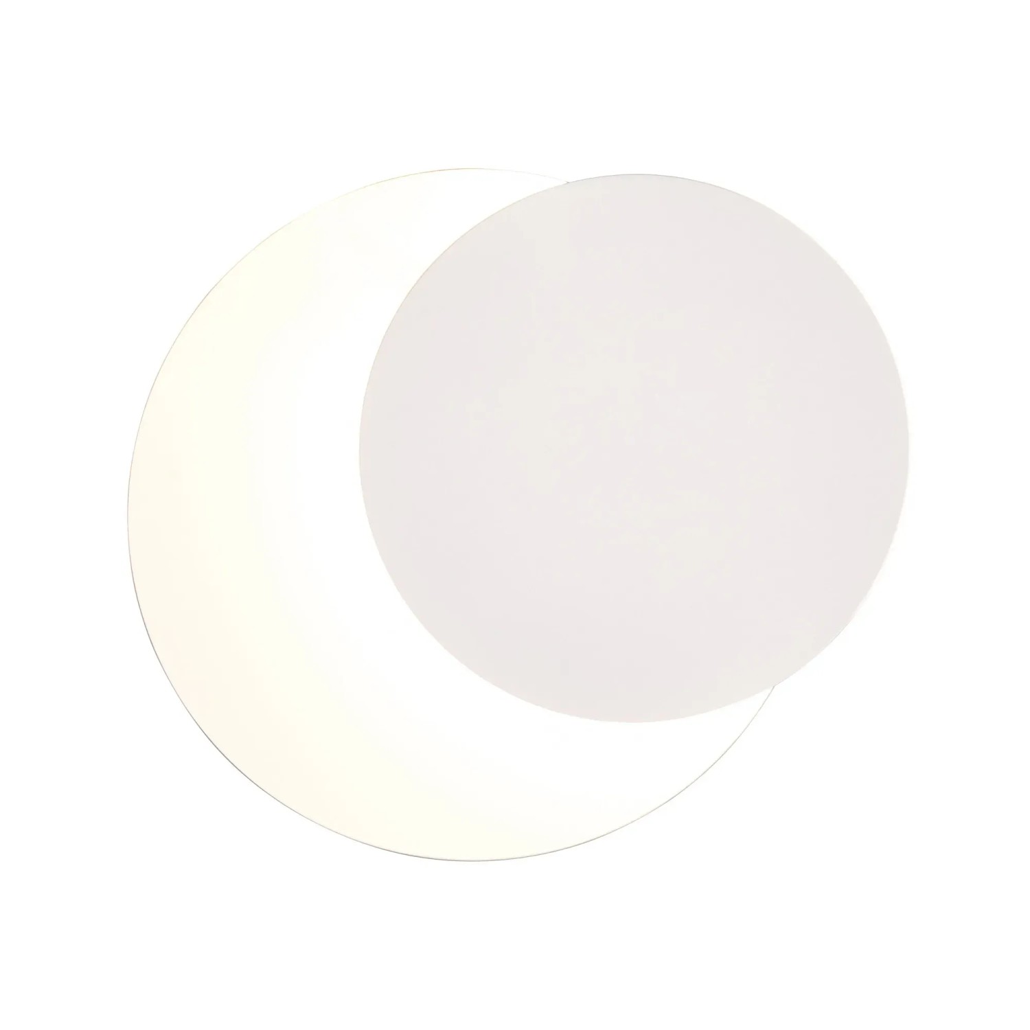 Runde, matte, weiße Trio LED-Wandlampe Mio mit indirekter Beleuchtung.