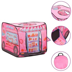 Rosa Kinder-Spielzelt im Eiswagen-Design mit 250 Bällen für drinnen und draußen.