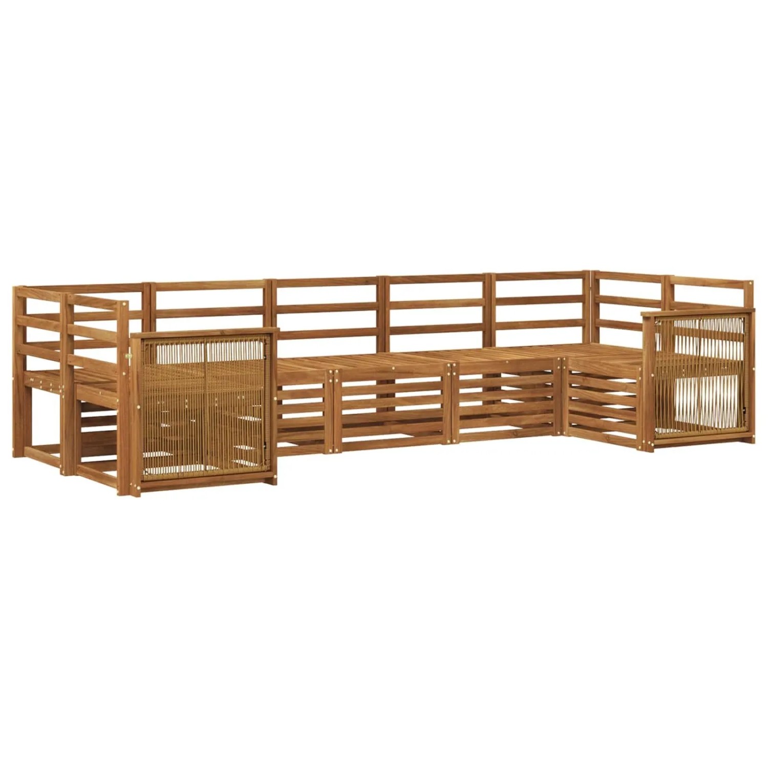 vidaXL Ecksofa Set 6 Stk Natur Massivholz Akazie 3384805