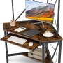 Costway Schreibtisch mit Ladestation 80 x 80 x 145 cm Vintage_6