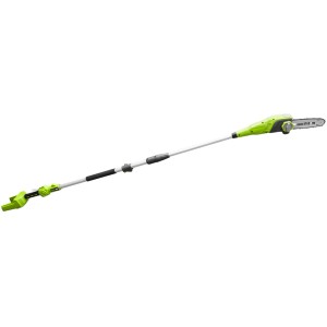 Zipper Akku-Hochentaster ZI-HET 40 V, Hochentaster mit Akku, Aluminiumschaft und grünen Elementen.