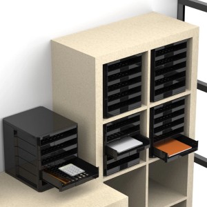 SOTECH Büroablage Schubladenbox mit 5 Ablagen 275 x 320 x 330 mm