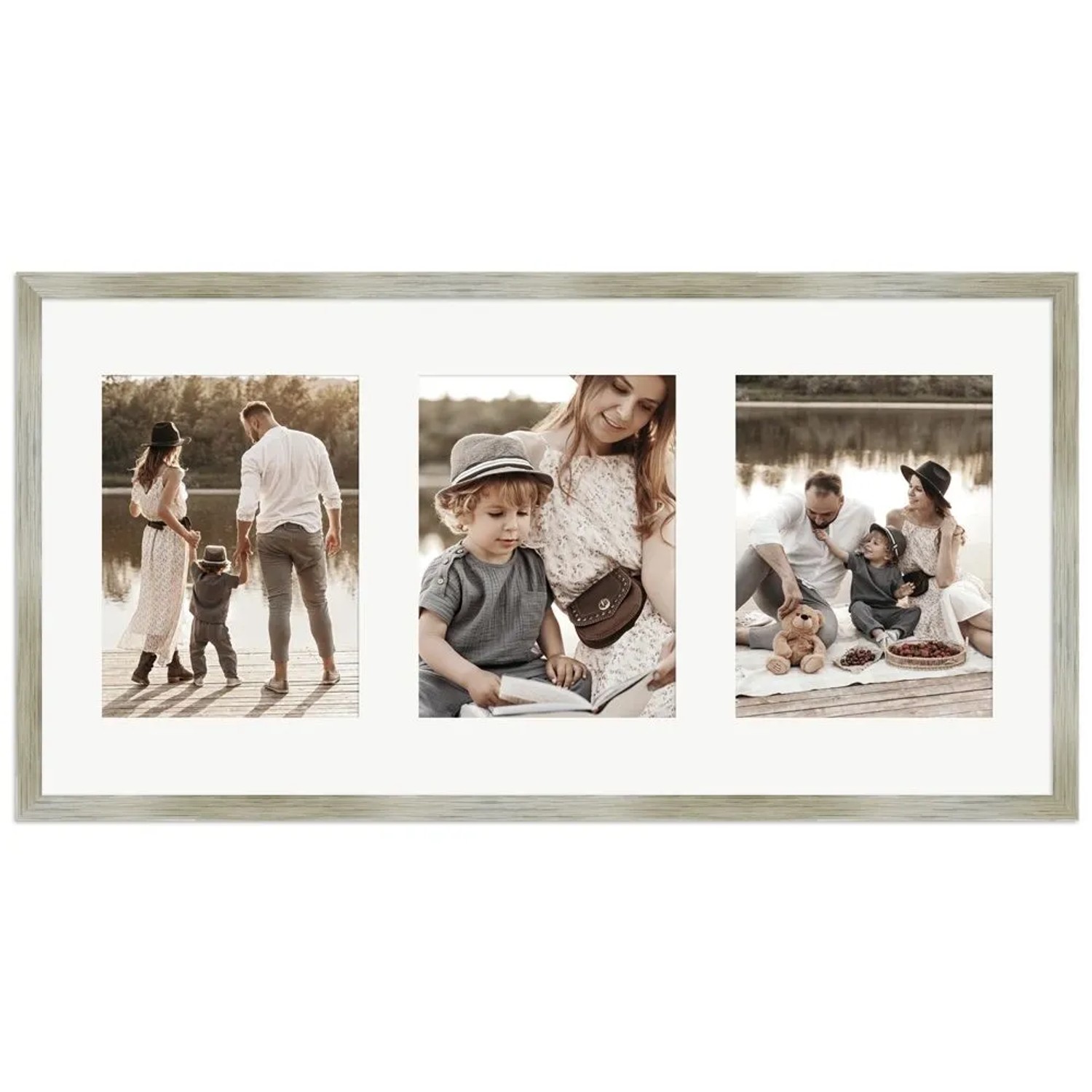 WANDStyle Galerierahmen G950 in Gold 30 x 60 cm für 3 Bilder im Format 15 x 20 cm