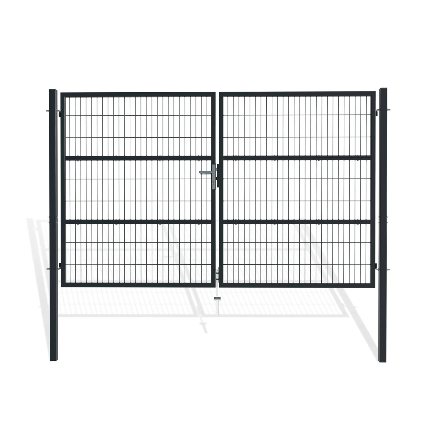 Casanoov Zauntor 2 Flügelig Razo 300x180cm Stahl & Zauntür 100x180cm Grau günstig online kaufen