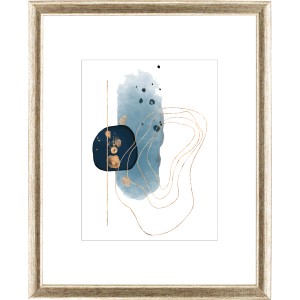 Holz-Bilderrahmen in Silber/Gold (24x30 cm) mit abstraktem Bild.