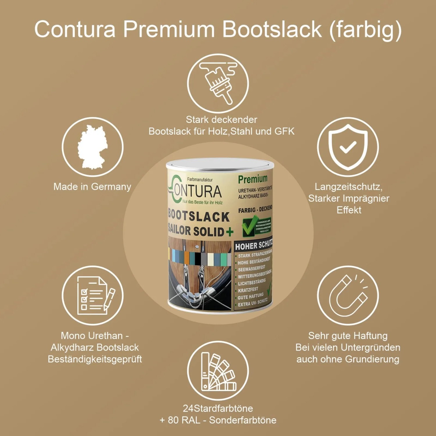 Contura Bootslack Farbig Yacht Buntlack Metall Holz GFK Boot Glänzend 500ml Anthrazitgrau RAL 7016 Analog_5