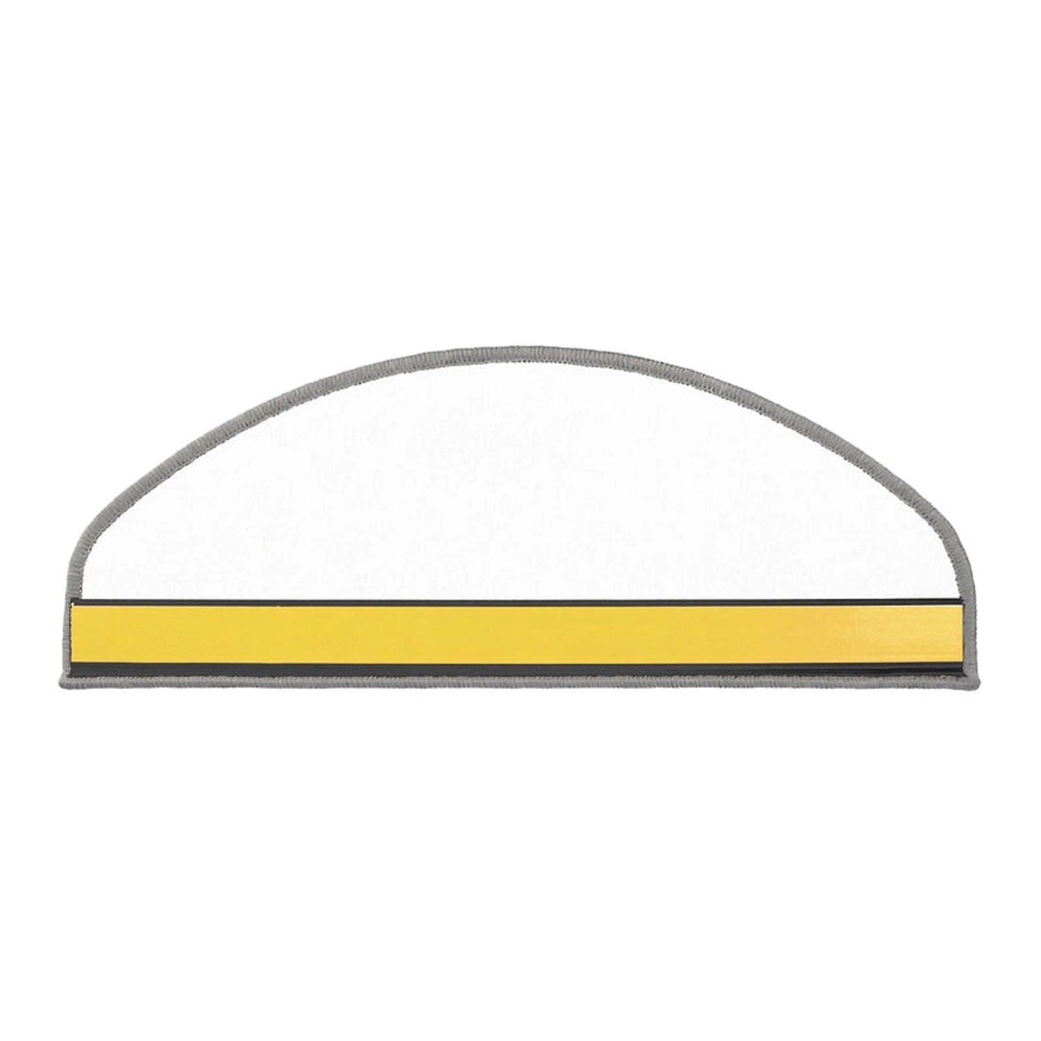 Halbrunde, silberne Stufenmatte in Sisaloptik (23,5x65cm) mit Klebestreifen.