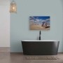 Maritimes Wandbild mit Strandkorb Ostsee auf Leinwand, 90x60 cm. Dekoration für Wohn- und Schlafzimmer.