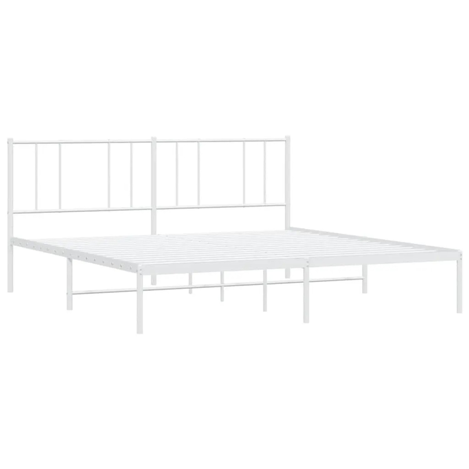vidaXL Bettgestell mit Kopfteil Metall Weiß 200x200 cm 352536 günstig online kaufen