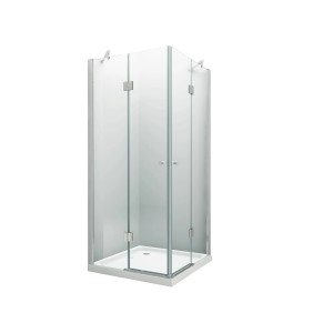 Glasdeals Duschkabine CORNO 90x75 cm mit Eckeinstieg und Klarglas