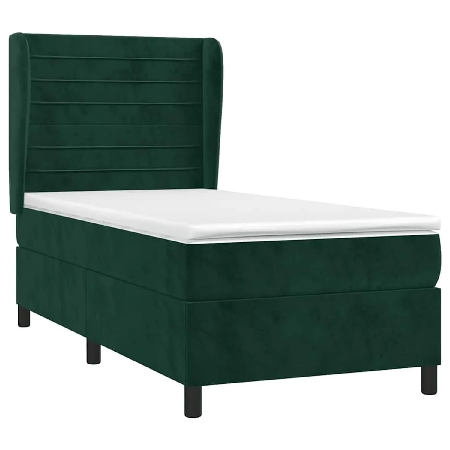 vidaXL Boxspringbett mit Matratze Dunkelgrün 90x190 cm Samt 3129246 günstig online kaufen