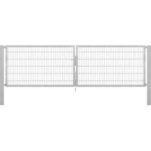 Feuerverzinktes Doppeltor Flexo Plus 400x120 cm mit Pfosten für Gartenzäune.
