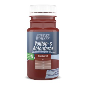 Schöner Wohnen Voll- und Abtönfarbe Brombeerrot, 125ml Flasche für Innen- und Außenbereich.