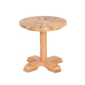 Natur24 Solis Gartentisch: runder Teakholztisch in Natur für den Außenbereich.